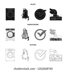 Isolated object of laundry and clean symbol. Set of laundry and clothes stock vector illustration.