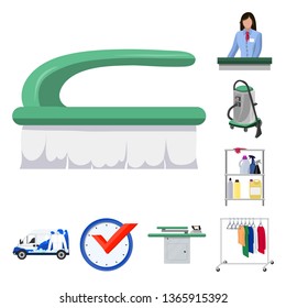 Isolated object of laundry and clean symbol. Collection of laundry and clothes stock vector illustration.