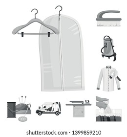 Isolated object of laundry and clean symbol. Set of laundry and clothes vector icon for stock.