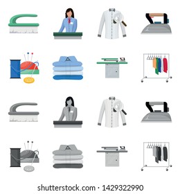 Isolated object of laundry and clean symbol. Set of laundry and clothes vector icon for stock.