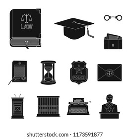 Isolated object of law and lawyer icon. Set of law and justice stock symbol for web.