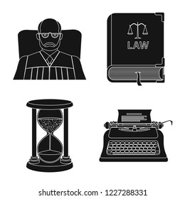 Isolated object of law and lawyer icon. Set of law and justice stock symbol for web.