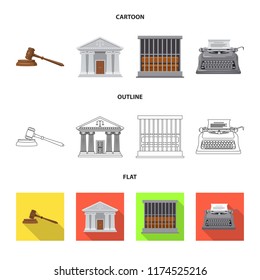 Isolated object of law and lawyer logo. Collection of law and justice vector icon for stock.