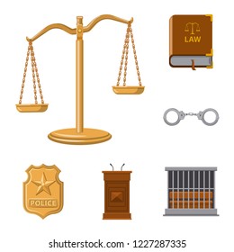 Isolated object of law and lawyer logo. Set of law and justice vector icon for stock.