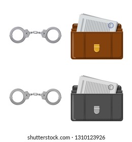 Isolated object of law and lawyer logo. Collection of law and justice stock symbol for web.