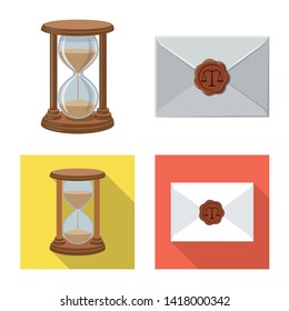 Isolated object of law and lawyer symbol. Collection of law and justice stock vector illustration.