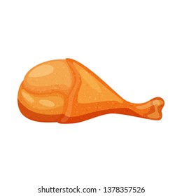 Isolated object of leg and chicken icon. Set of leg and skin vector icon for stock.