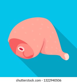 Isolated object of leg and chicken logo. Set of leg and hip stock vector illustration.