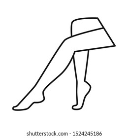 Isolated object of leg and lady symbol. Web element of leg and pinup vector icon for stock.