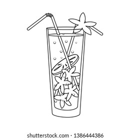 Isolated object of lemonade and glass symbol. Set of lemonade and lime stock symbol for web.