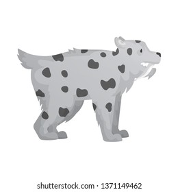 Isolated object of leopard and tooth icon. Set of leopard and animal vector icon for stock.