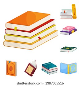 Isolated object of library and bookstore  icon. Set of library and literature  stock symbol for web.
