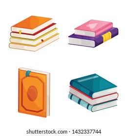 Isolated object of library and bookstore icon. Set of library and literature vector icon for stock.