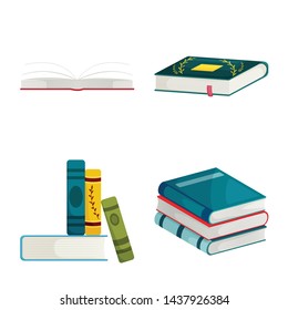 Isolated object of library and bookstore logo. Collection of library and literature stock symbol for web.