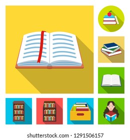 Isolated object of  and  library  icon. Collection of  and textbook  stock symbol for web.