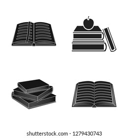 Isolated object of  and  library  symbol. Set of  and textbook  stock symbol for web.