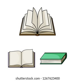 Isolated object of library and textbook icon. Collection of library and school stock symbol for web.