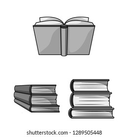 Isolated object of library and textbook icon. Collection of library and school stock symbol for web.