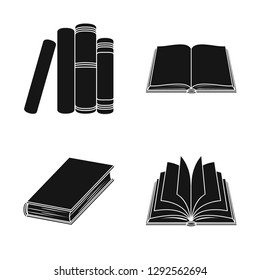 Isolated object of library and textbook icon. Set of library and school stock symbol for web.