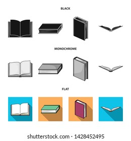 Isolated object of library and textbook icon. Collection of library and school stock vector illustration.