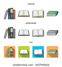 Isolated object of library and textbook icon. Set of library and school vector icon for stock.