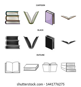 Isolated object of library and textbook logo. Collection of library and school stock vector illustration.