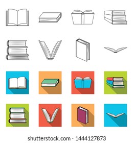 Isolated object of library and textbook logo. Set of library and school stock symbol for web.