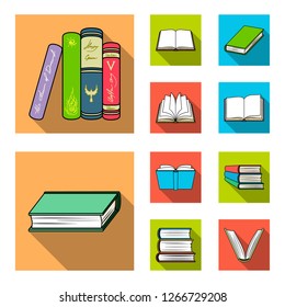 Isolated object of library and textbook sign. Set of library and school vector icon for stock.