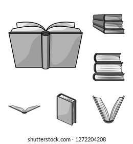 Isolated object of library and textbook sign. Set of library and school stock vector illustration.
