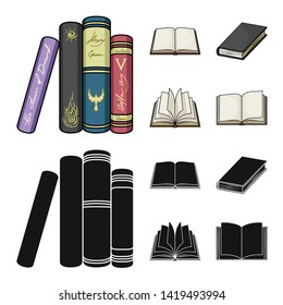 Isolated object of library and textbook sign. Set of library and school stock vector illustration.