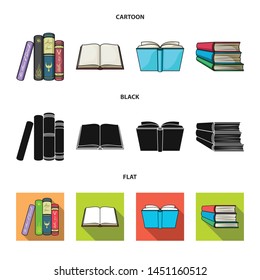 Isolated object of library and textbook sign. Collection of library and school vector icon for stock.