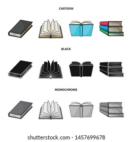 Isolated object of library and textbook sign. Collection of library and school stock symbol for web.