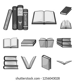 Isolated object of library and textbook symbol. Set of library and school stock vector illustration.