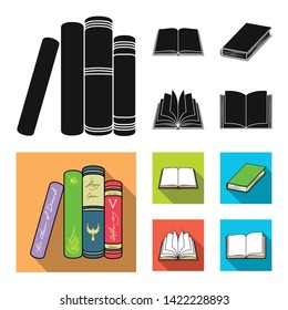 Isolated object of library and textbook symbol. Collection of library and school vector icon for stock.