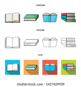 Isolated object of library and textbook symbol. Collection of library and school stock vector illustration.