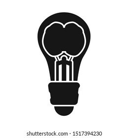 Isolated object of light and brain sign. Graphic of light and idea vector icon for stock.