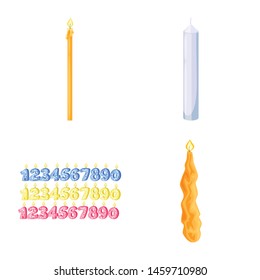 Isolated object of light and wax symbol. Collection of light and ceremony stock symbol for web.