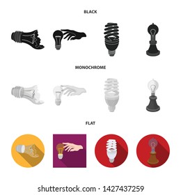 Isolated object of lightbulb and ecolam logo. Collection of lightbulb and modern vector icon for stock.