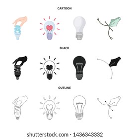 Isolated object of lightbulb and ecolam logo. Set of lightbulb and modern stock symbol for web.