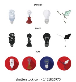 Isolated object of lightbulb and ecolam sign. Set of lightbulb and modern vector icon for stock.