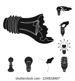 Isolated object of  and lightbulb icon. Collection of  and idea vector icon for stock.