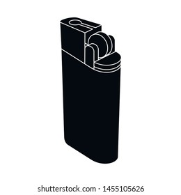 Isolated object of lighter and metal icon. Set of lighter and hot stock vector illustration.