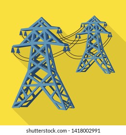 Isolated object of line  and electric  icon. Set of line  and cable vector icon for stock.
