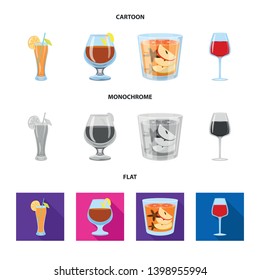 Isolated object of liquor and restaurant icon. Set of liquor and ingredient stock symbol for web.