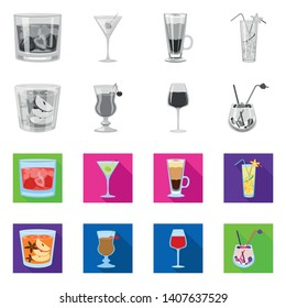 Isolated object of liquor and restaurant icon. Set of liquor and ingredient stock symbol for web.