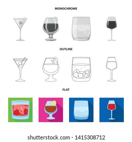 Isolated object of liquor and restaurant icon. Collection of liquor and ingredient vector icon for stock.