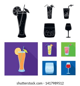 Isolated object of liquor and restaurant icon. Collection of liquor and ingredient vector icon for stock.