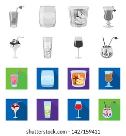 Isolated object of liquor and restaurant icon. Set of liquor and ingredient stock vector illustration.