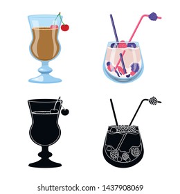 Isolated object of liquor and restaurant icon. Collection of liquor and ingredient stock symbol for web.