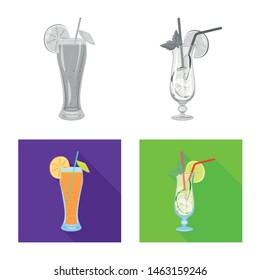 Isolated object of liquor and restaurant icon. Set of liquor and ingredient stock symbol for web.